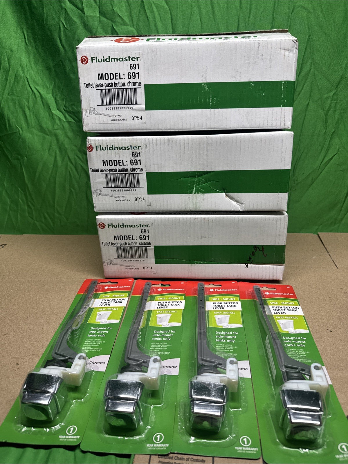 12 Fluidmaster 691 Chrome Plastic Adjustable Replacement Flush Lever Push Button