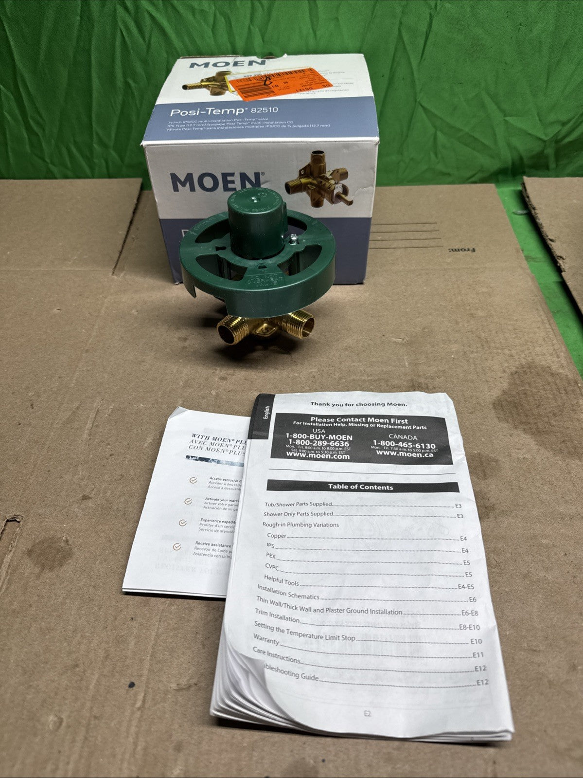 Moen 1/2 Inch Posi-Temp Pressure Balanced Rough-In Tub/shower Valve Model: 82510