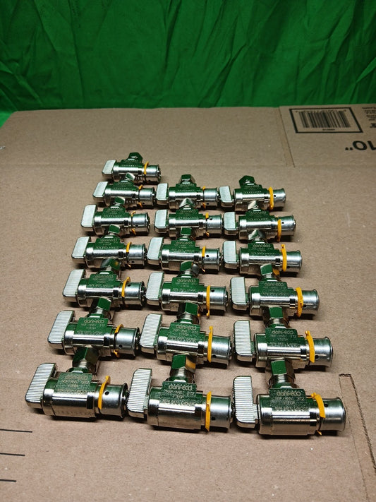 LOT OF 19 1/2" PEX Press x 3/8" OD Angle Stop Valve, Lead-Free