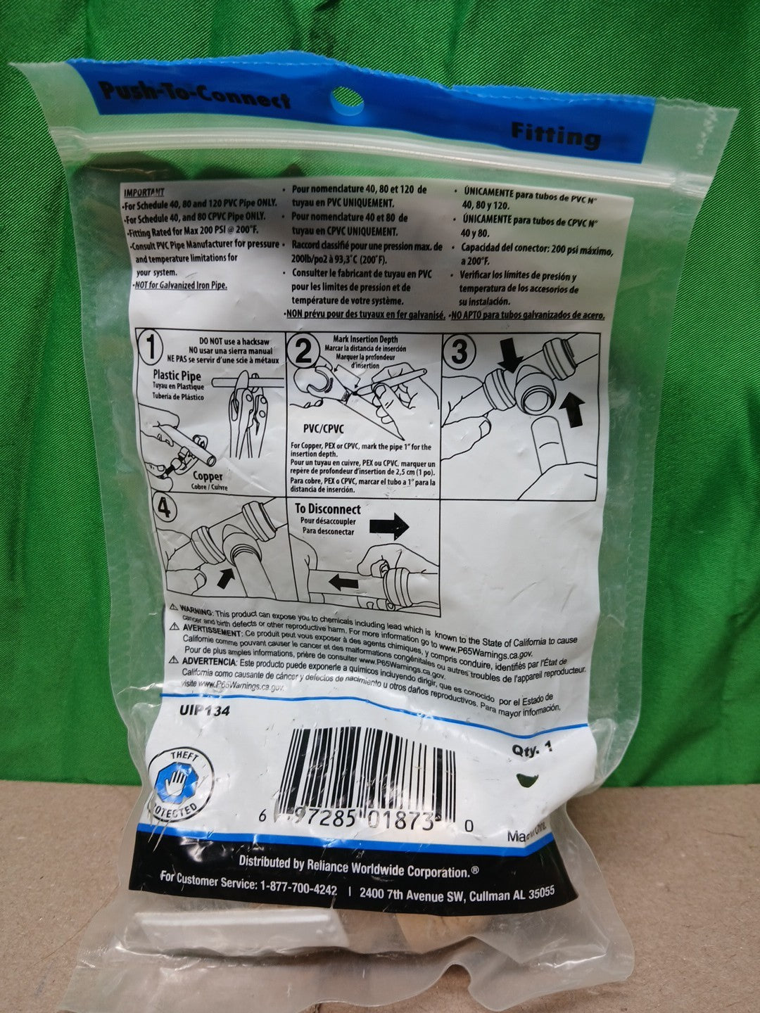 2pck SHARKBITE MALE ADAPTER  3/4" PVC X 3/4" MNPT PUSH-TO-CONNECT BRASS FITTING