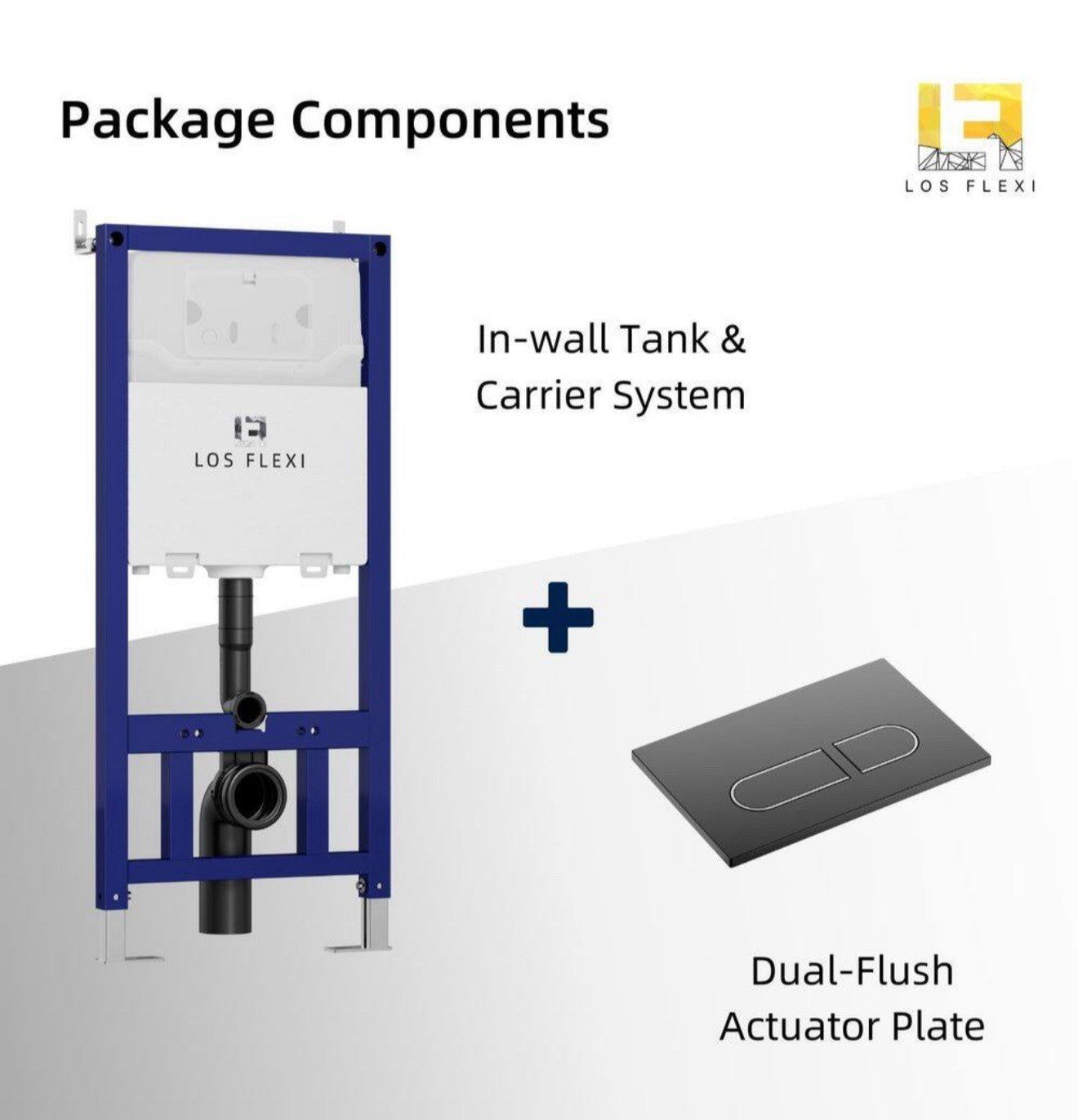 Los Flexi In-Wall Toilet Tank Carrier 0.8/1.6GPF w/ Flush Plate LF01TC01