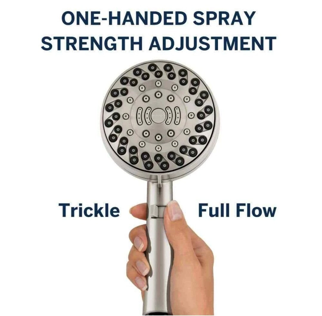 Waterpik 6-Spray Wall Mount Handheld Shower Head 1.8 GPM in Brushed Nickel NEW
