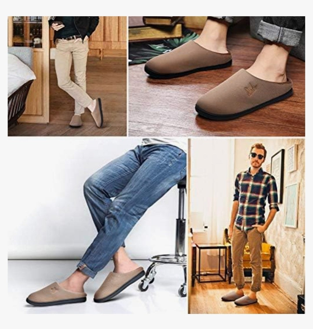 Memory Foam Clog Slippers for Men House Indoor OutdoorCozy Winter Warm Non Slip