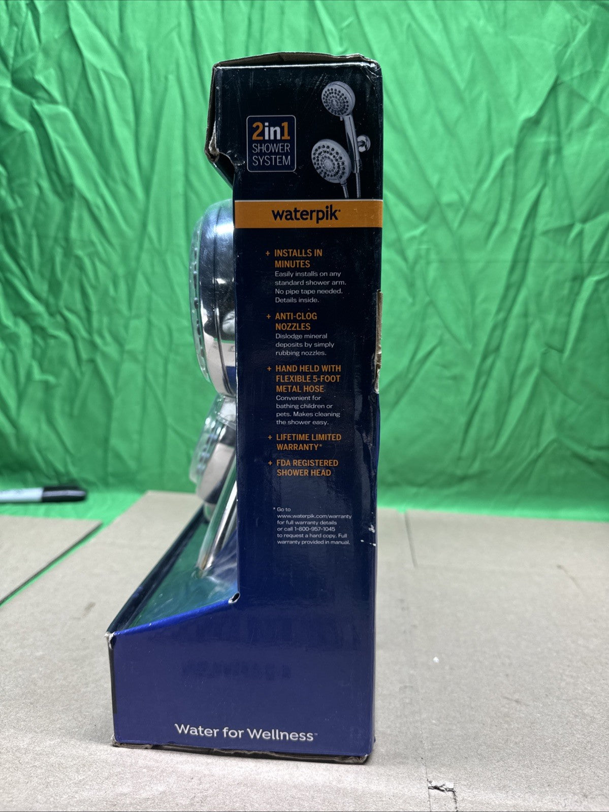 Waterpik 8-Spray Fixed & Handheld Shower Head 1.8 GPM Chrome 2"