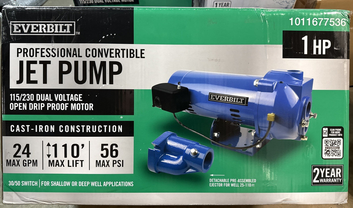 Everbilt 1 HP Professional Convertible Jet Pump