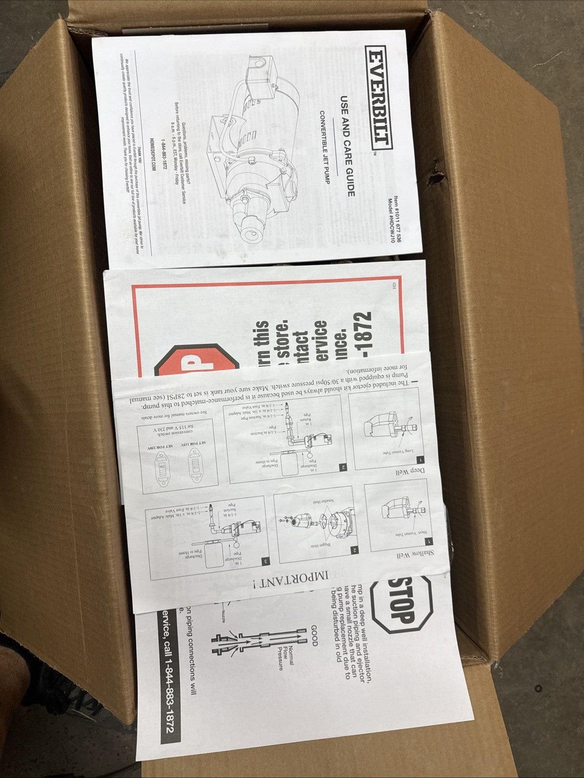 Everbilt 1 HP Professional Convertible Jet Pump *for Parts* Read Description**