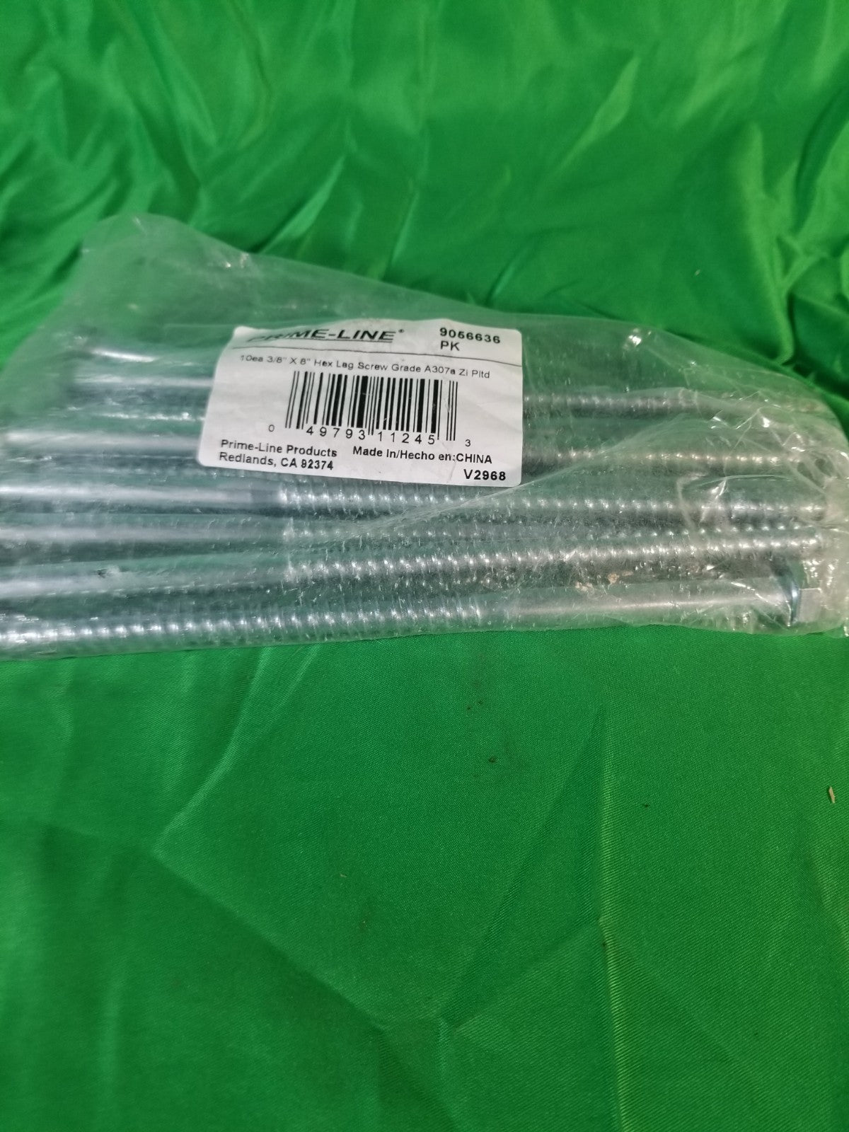 Prime-Line 9056636 Hex Lag Screws 3/8 In. X 8 In. A307 Grade A Zinc Plated St...