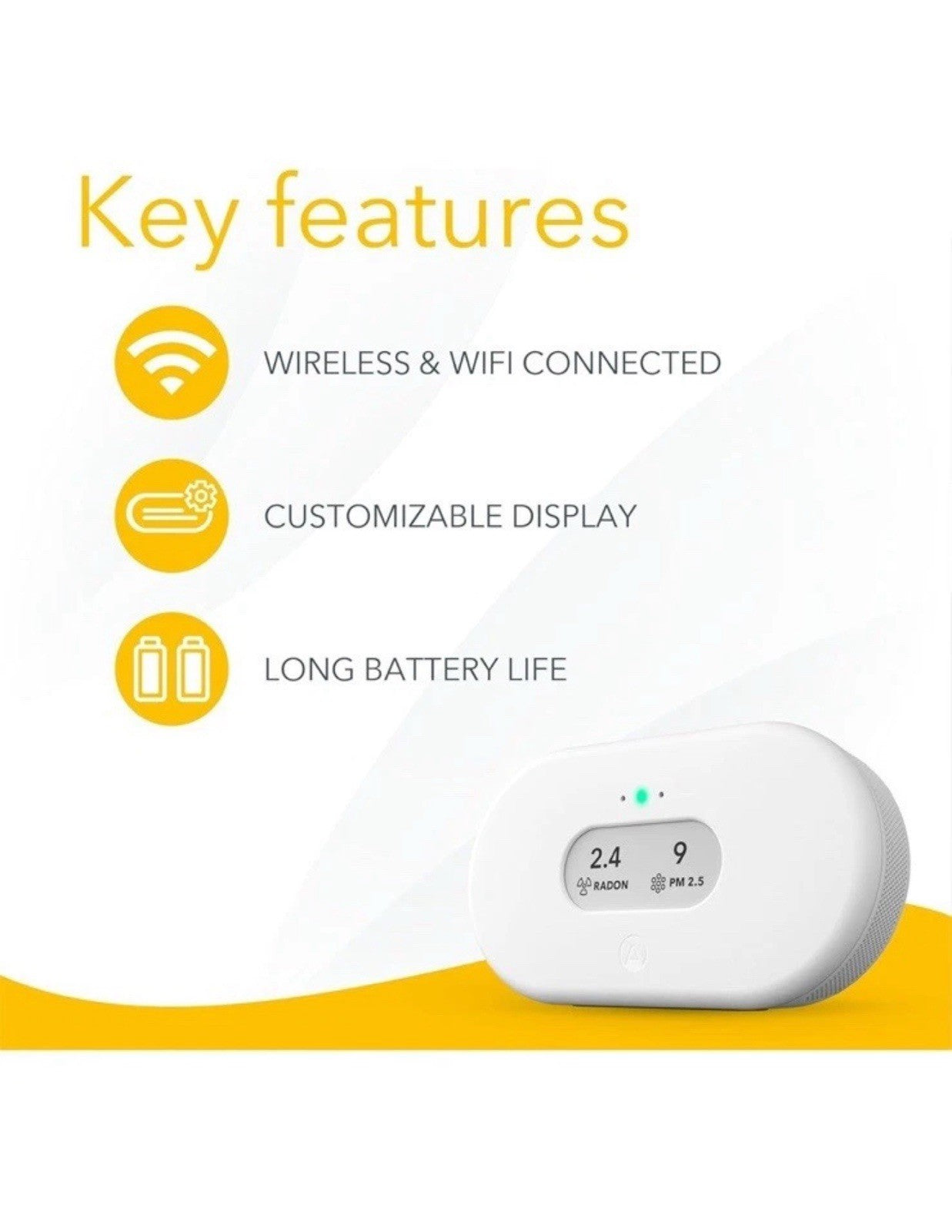 Airthings 2960 View Plus - Battery Powered Radon & Air Quality Monitor