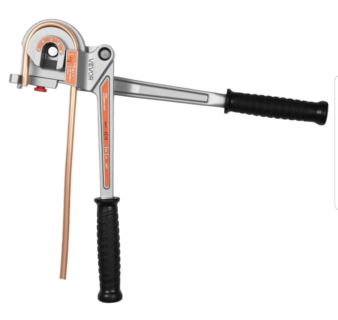 VEVOR 3 in 1 Lever Pipe Tube Bender for 1/4", 3/8", 1/2" O.D. 0-180° Bending