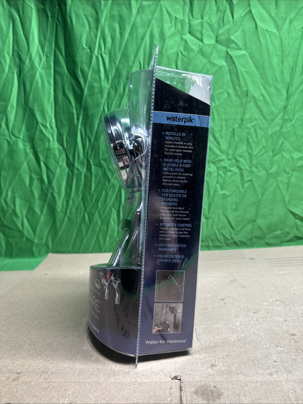 Waterpik Hand Held Shower Head Chrome 180-Degree 5-Modes QBS-563MEB