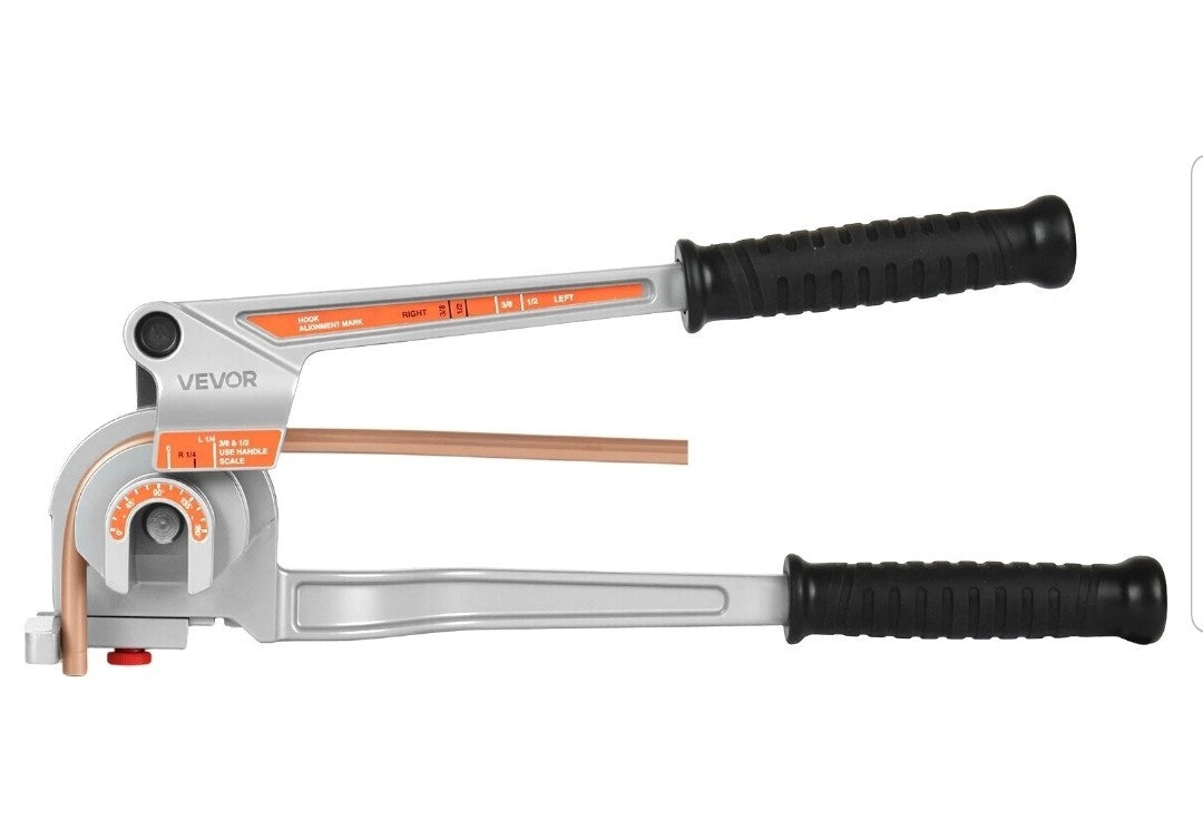 VEVOR 3 in 1 Lever Pipe Tube Bender for 1/4", 3/8", 1/2" O.D. 0-180° Bending