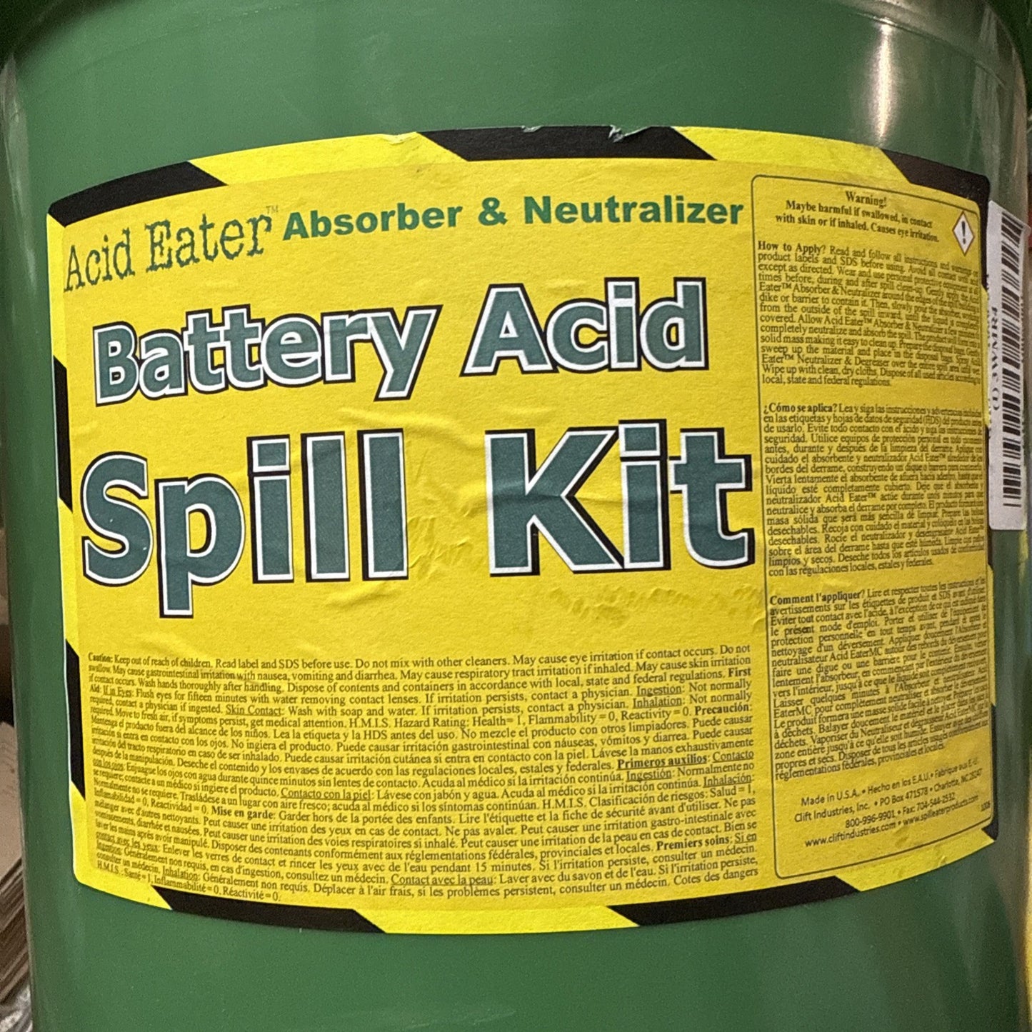 Acid Eater Battery Acid Spill Kit (1) 3WMR4 GHS 1006-001 (NIB)