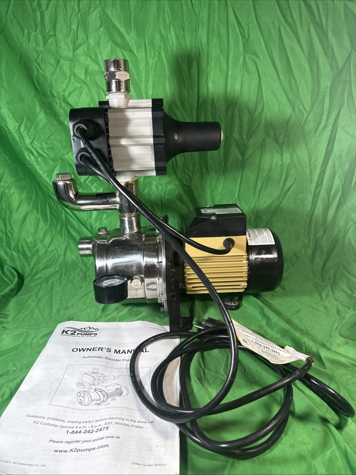 K2 Pumps Automatic Booster Pump 3/4 Hp Lead Free Stainless Steel 115V