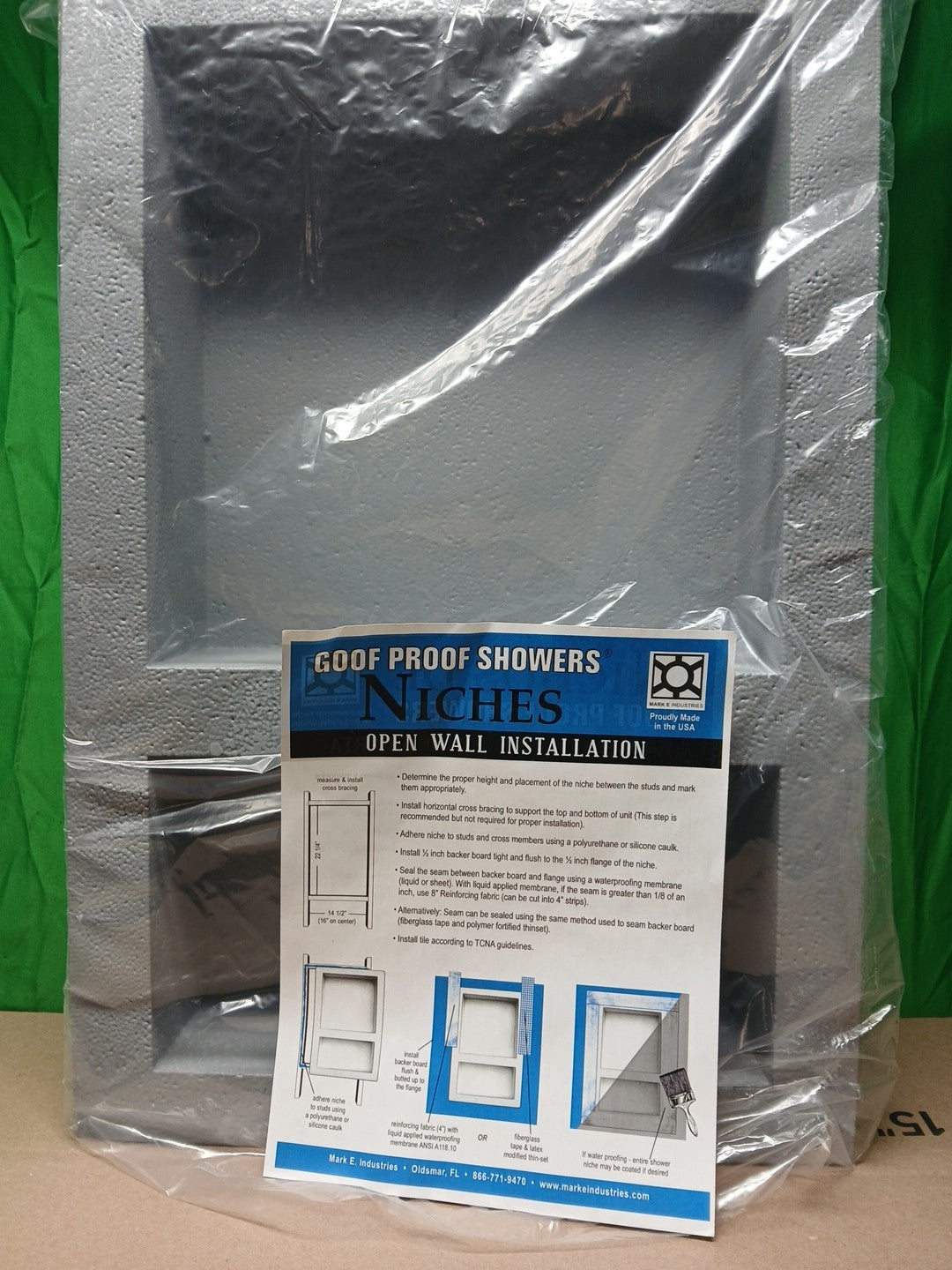 Goof Proof 12 in. W x 20 in. Tall Double Shower Niche