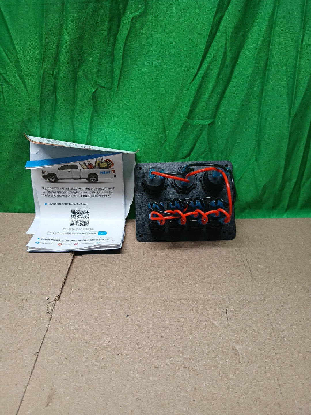 Nilight 4 Gang Rocker Switch Panel with USB Charger Voltmeter and Cigar Lighter