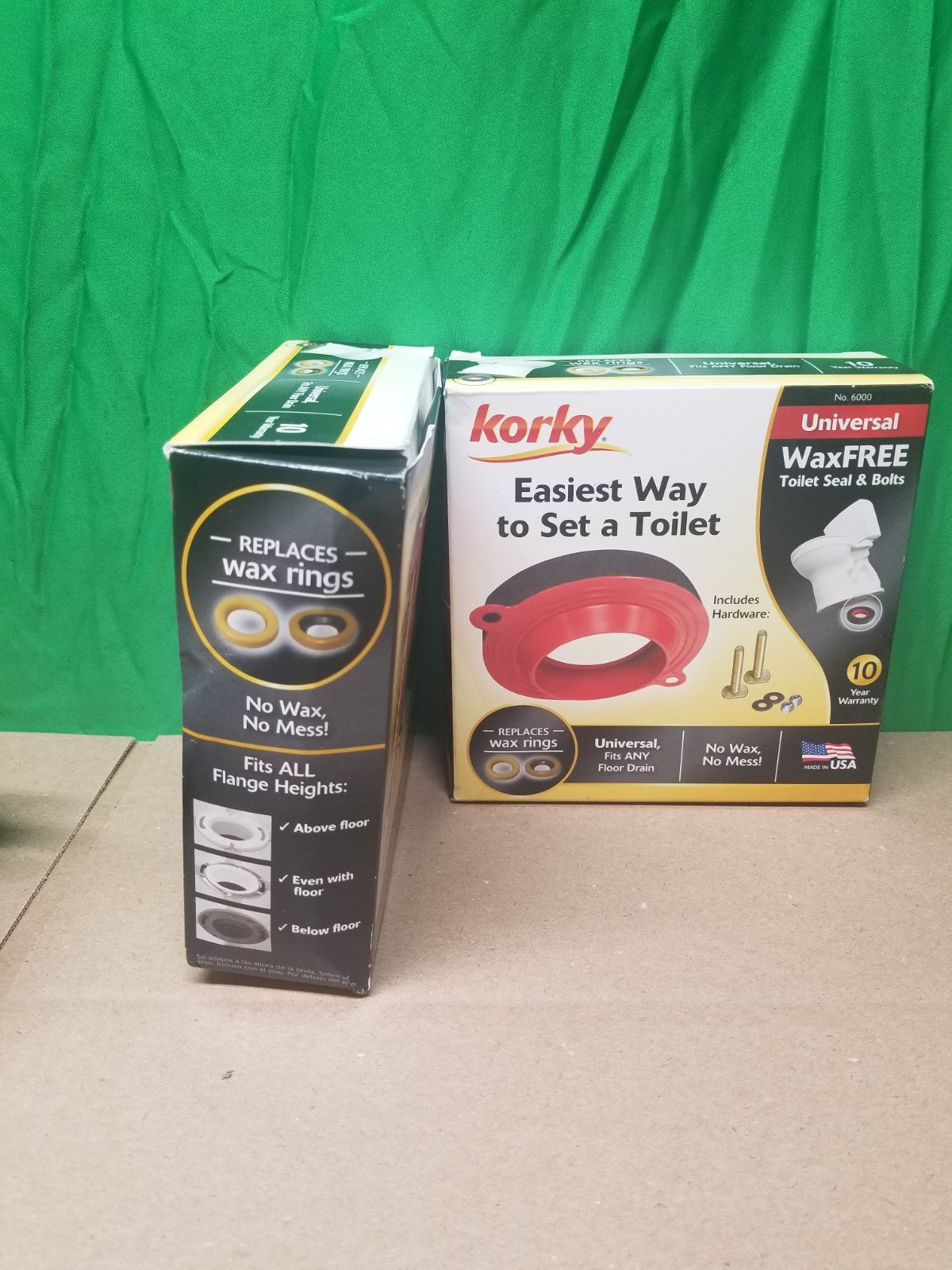 2 Pck Korky 6000BP Universal Wax Free Toilet Seal Kit, Rubber OPEN BOX