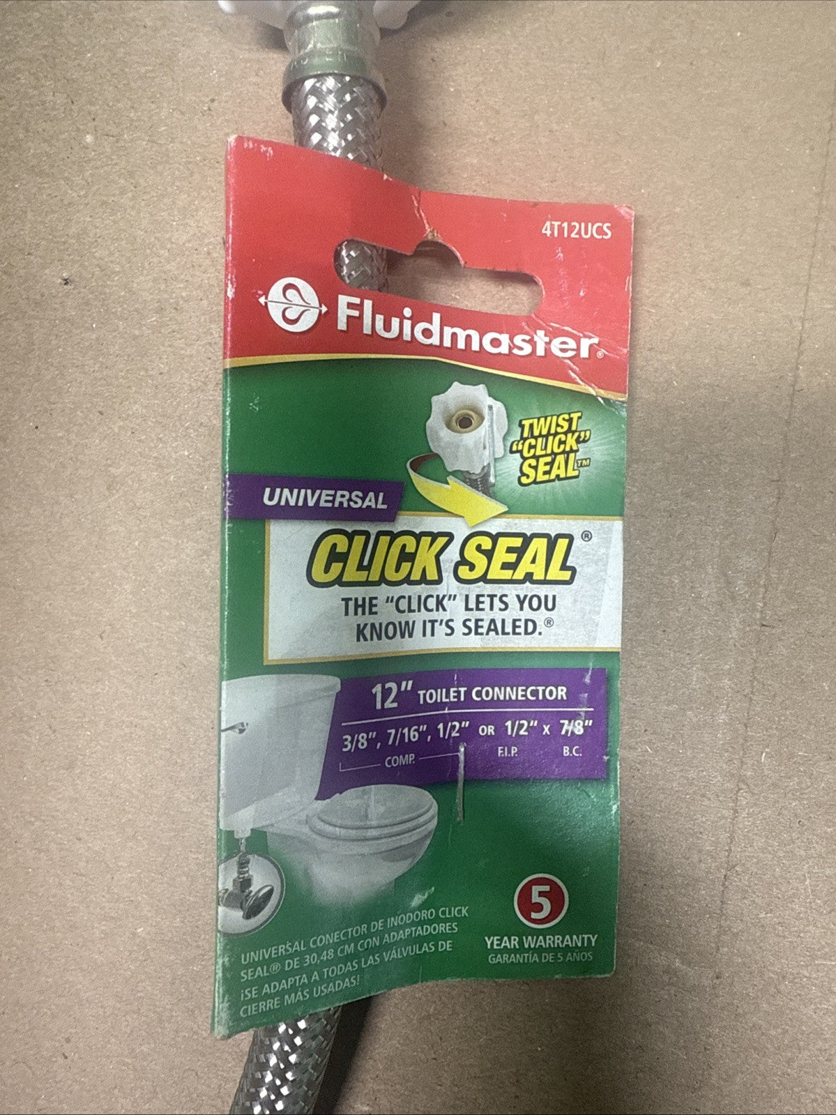 LOT OF 15 Fluidmaster Click Seal Universal Toilet Connector 12” 4T12UCS