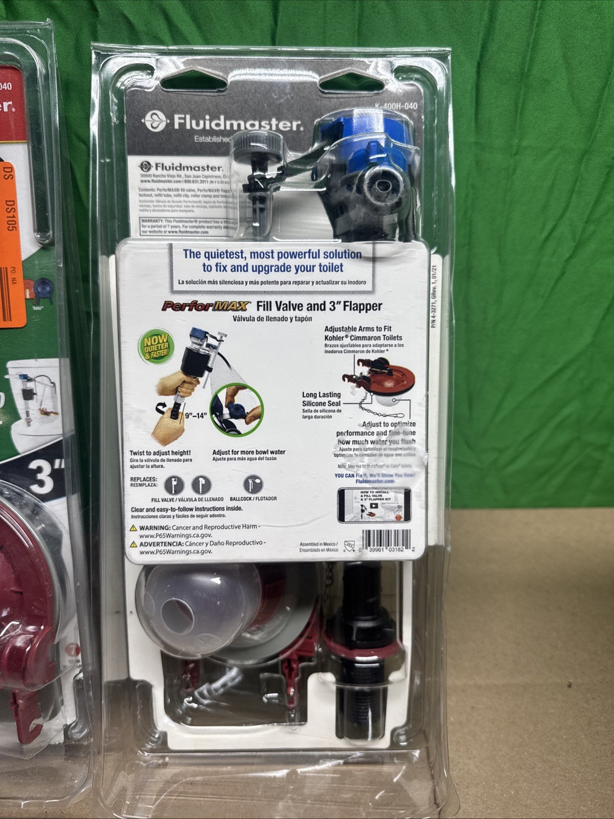 LOT OF 3 Fluidmaster PerforMAX Fill Valve and 3-Inch Flapper Toilet Repair