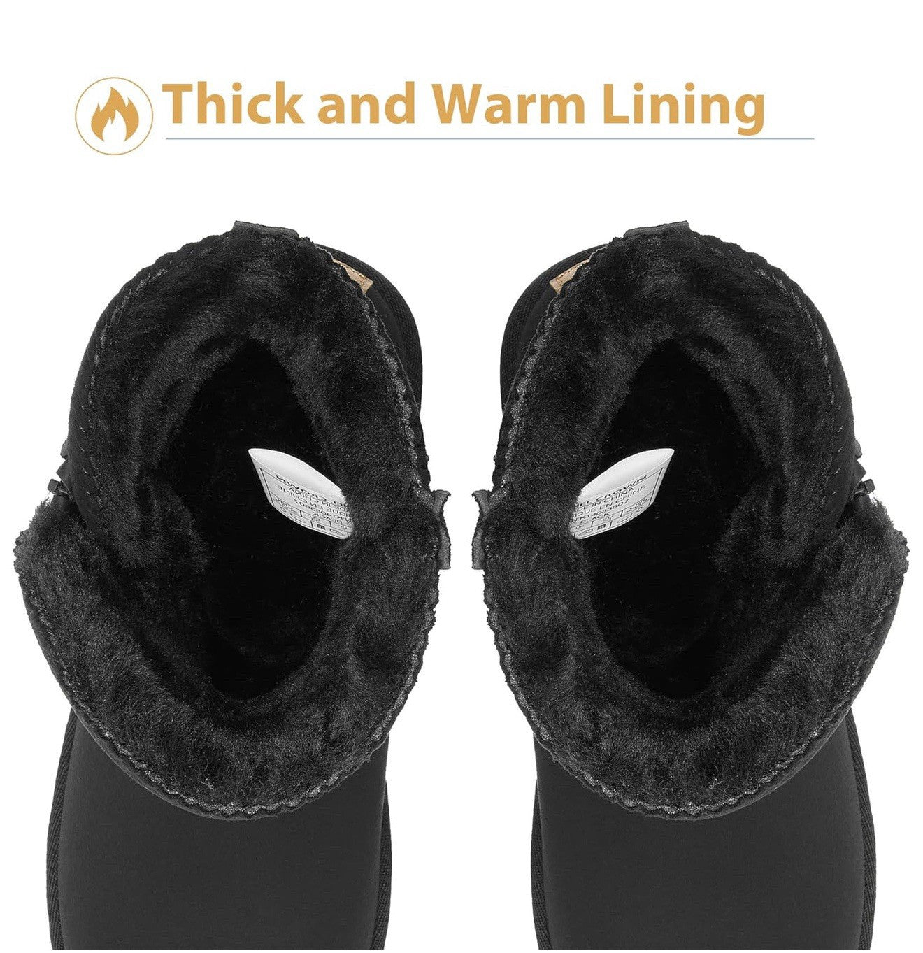 Camel crown Women’s 6 Snow Boot Warm Fur Winter Mid-calf Zipper Short Boot