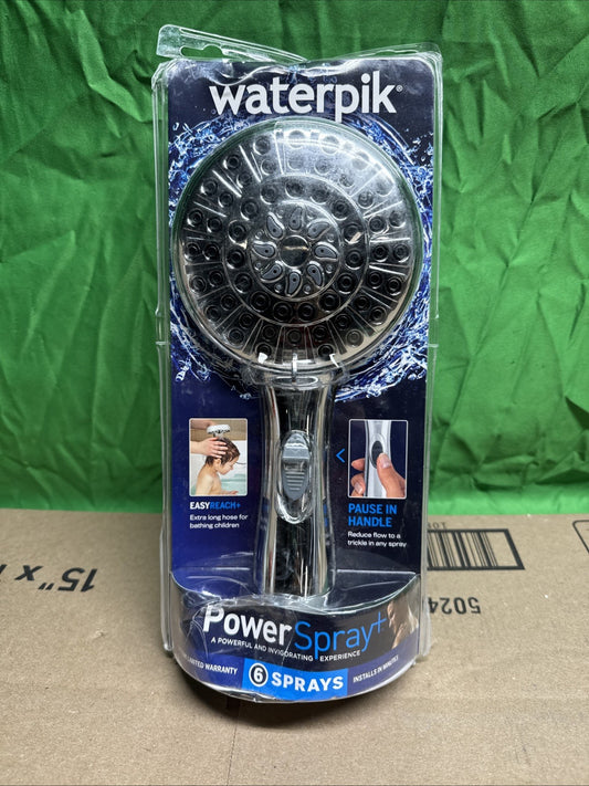 Waterpik 6-Spray 4.8 in. Wall Mount Handheld Adjustable Shower Head. Chrome