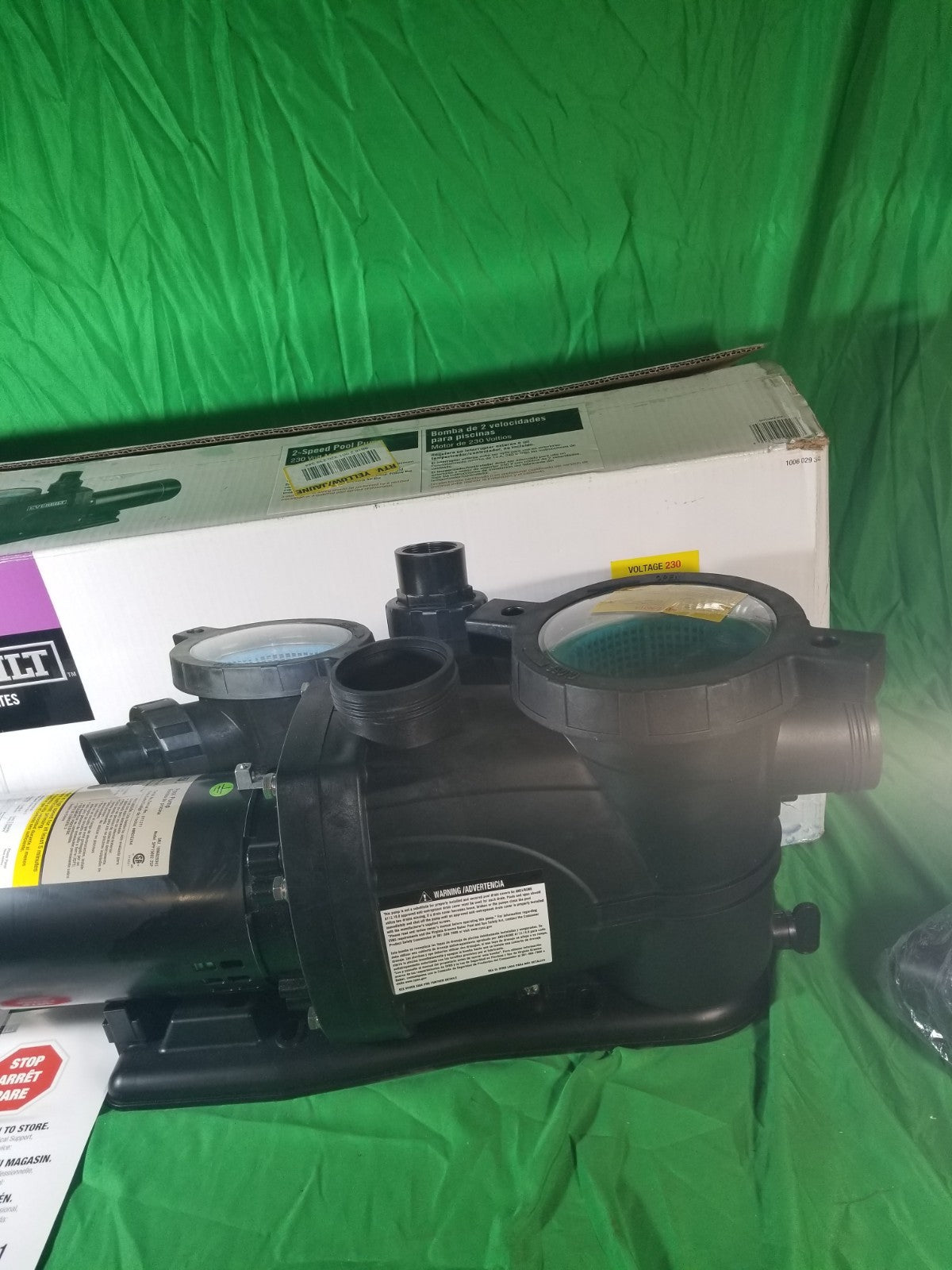Everbilt Pool Pump Fan-Cooled Motor 1.5 HP 230V NEW OB