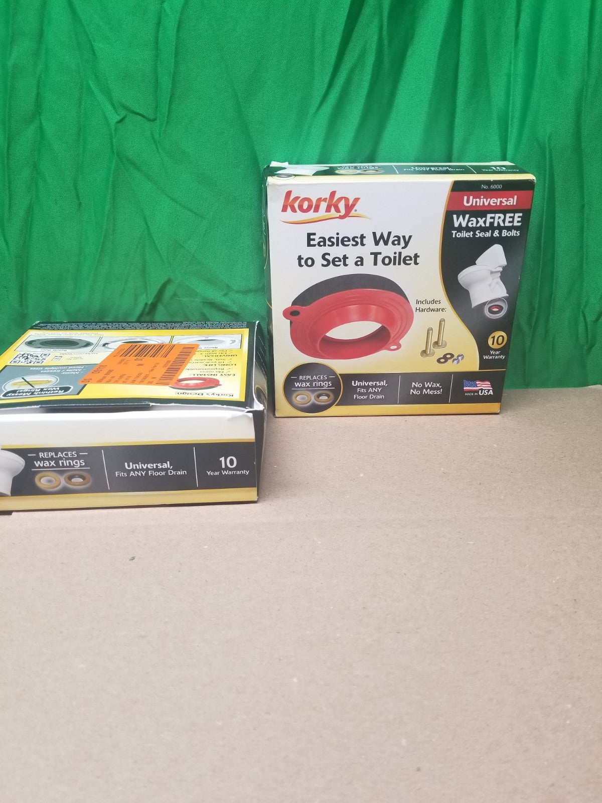 2 Pck Korky 6000BP Universal Wax Free Toilet Seal Kit, Rubber OPEN BOX