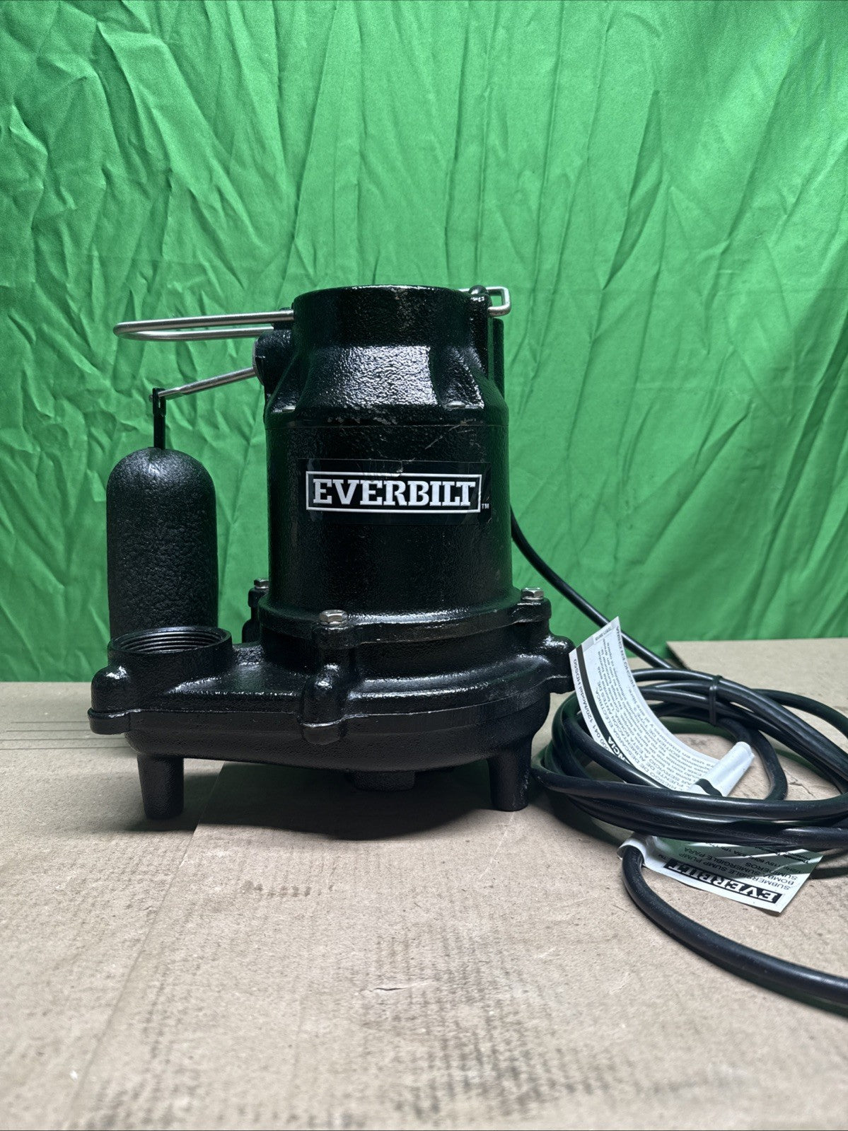 Everbilt 1/2 HP Cast Iron Sump Pump Model # HDS50 USED.