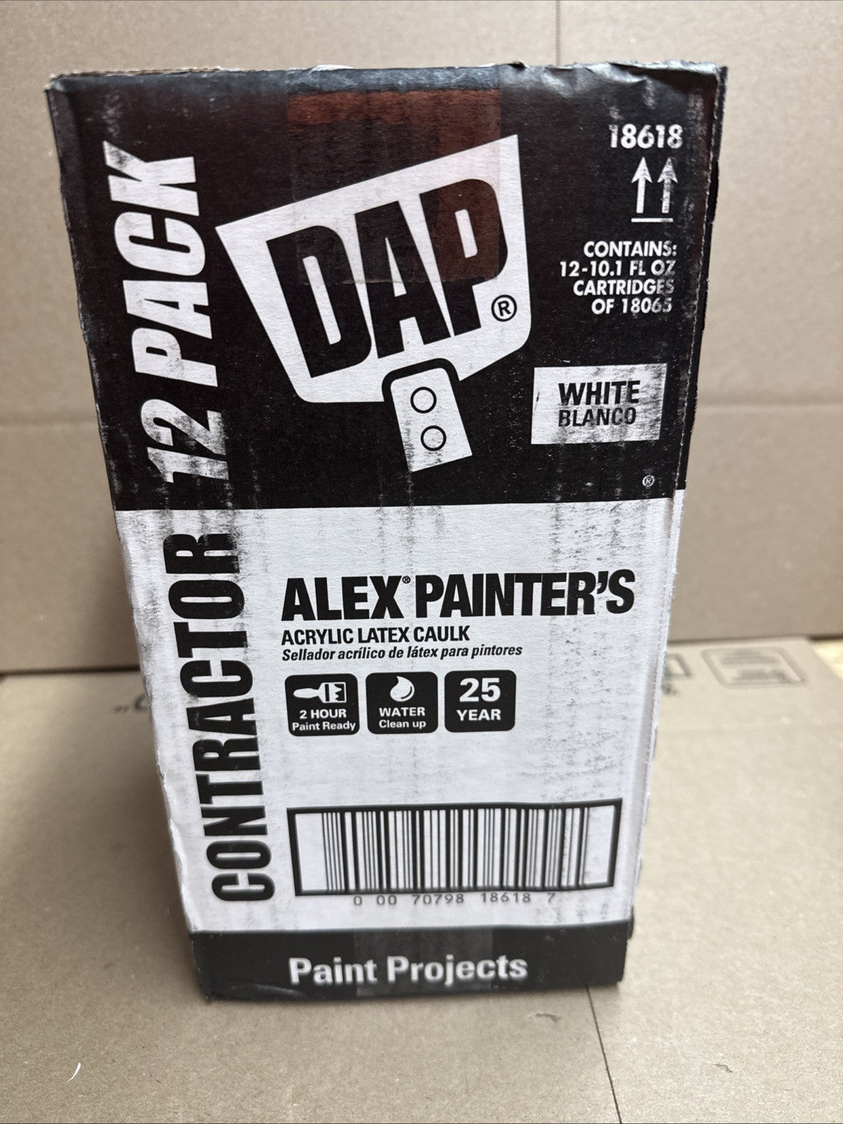 DAP All-Purpose Acrylic Latex Caulk 10.1 oz Waterproof Seal Paintable (12-Pack)