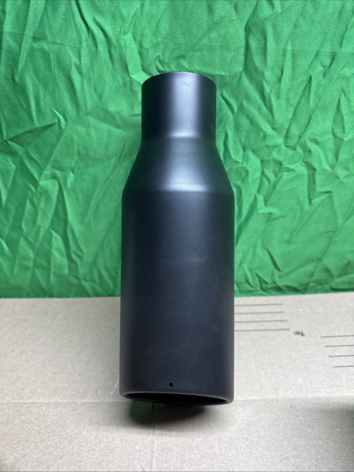 Black 2.5" Inlet 4" Outlet 12" Long Rolled Edge Bolt-On Angle Cut Exhaust Tip