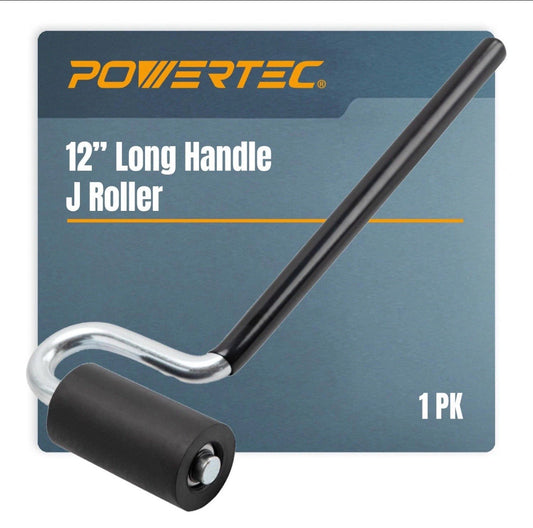 POWERTEC 71010 Long Handle J-Roller with Rubber Roller, 1-1/2-Inch by 3-Inch –