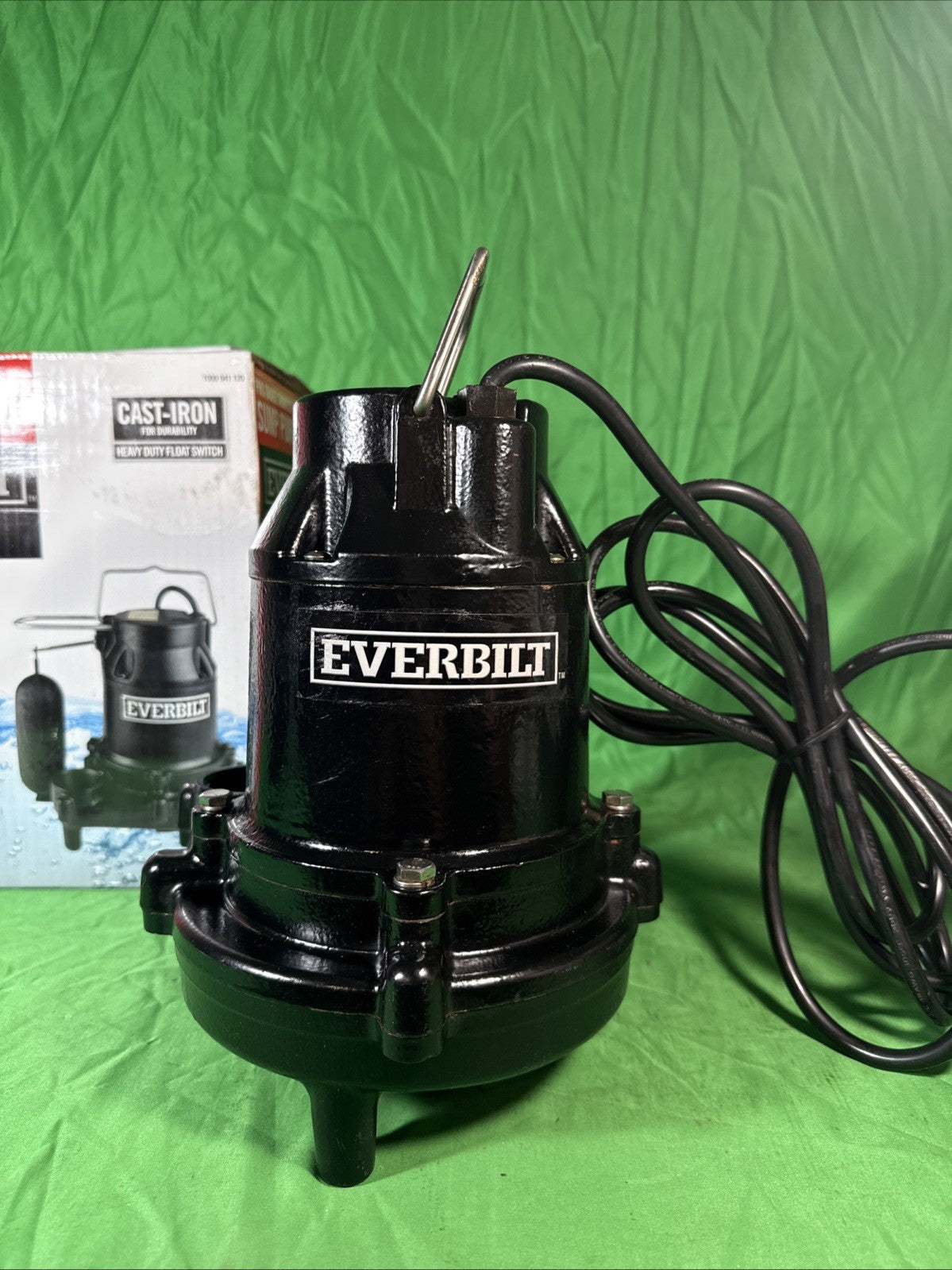 Everbilt 1/2 HP Cast Iron Sump Pump Model # HDS50 OPEN BOX.
