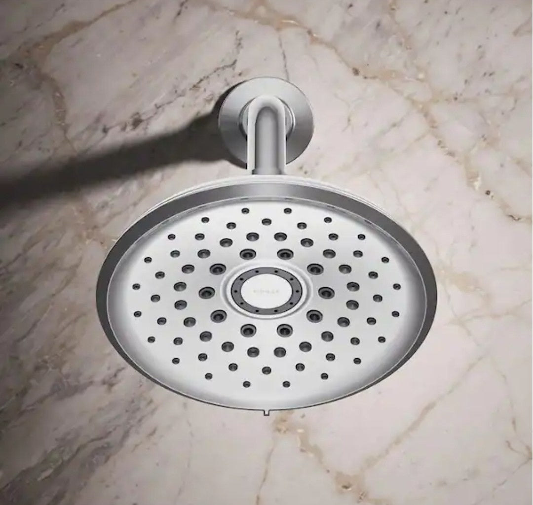 KOHLER Cursiva 3-Spray 6.75 in Wall Mount Fixed Showerhead Polished Chrome NOB