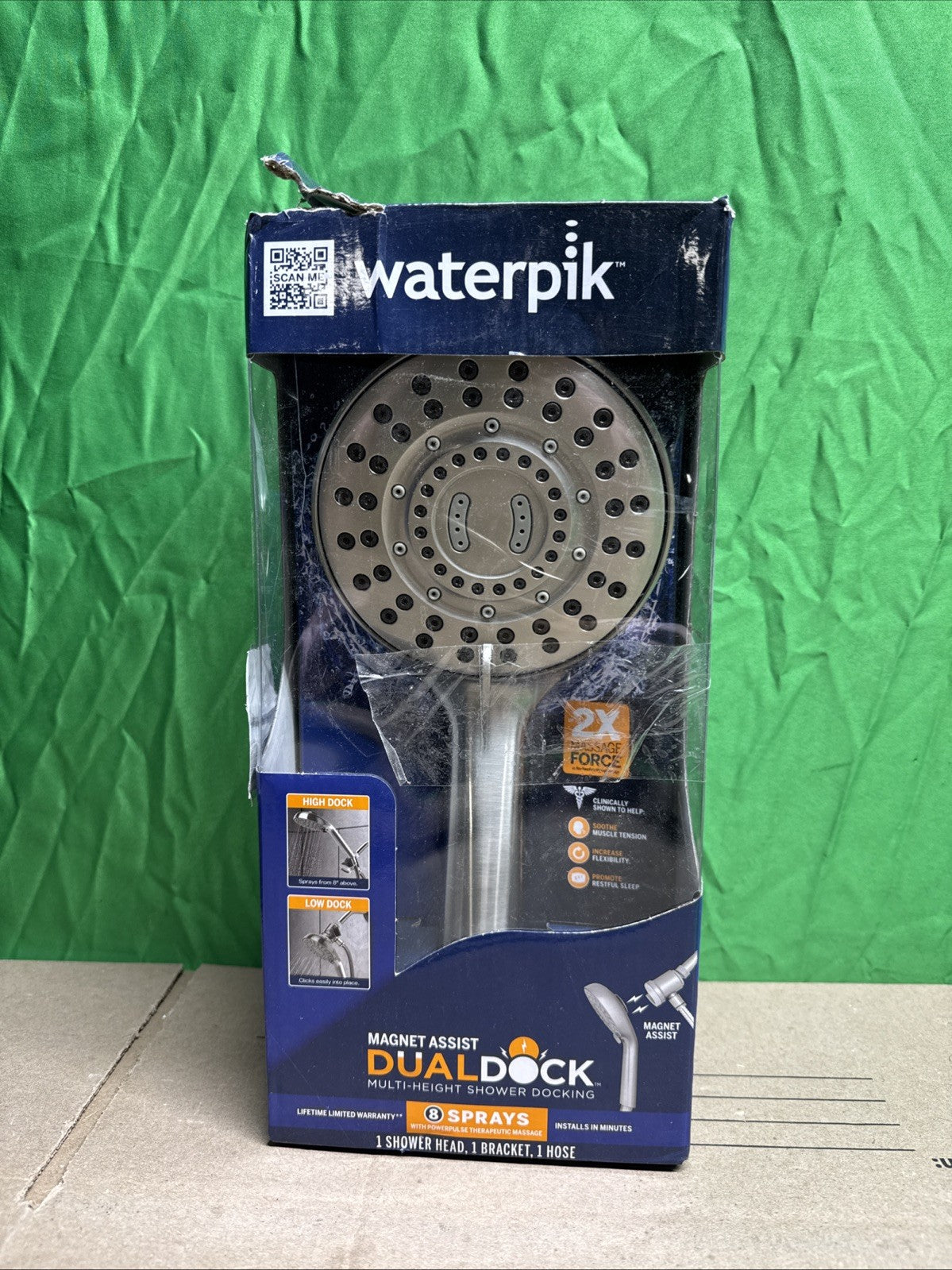 Waterpik 8-Spray Wall Mount Magnet Assist Multi Height Handheld Shower Head