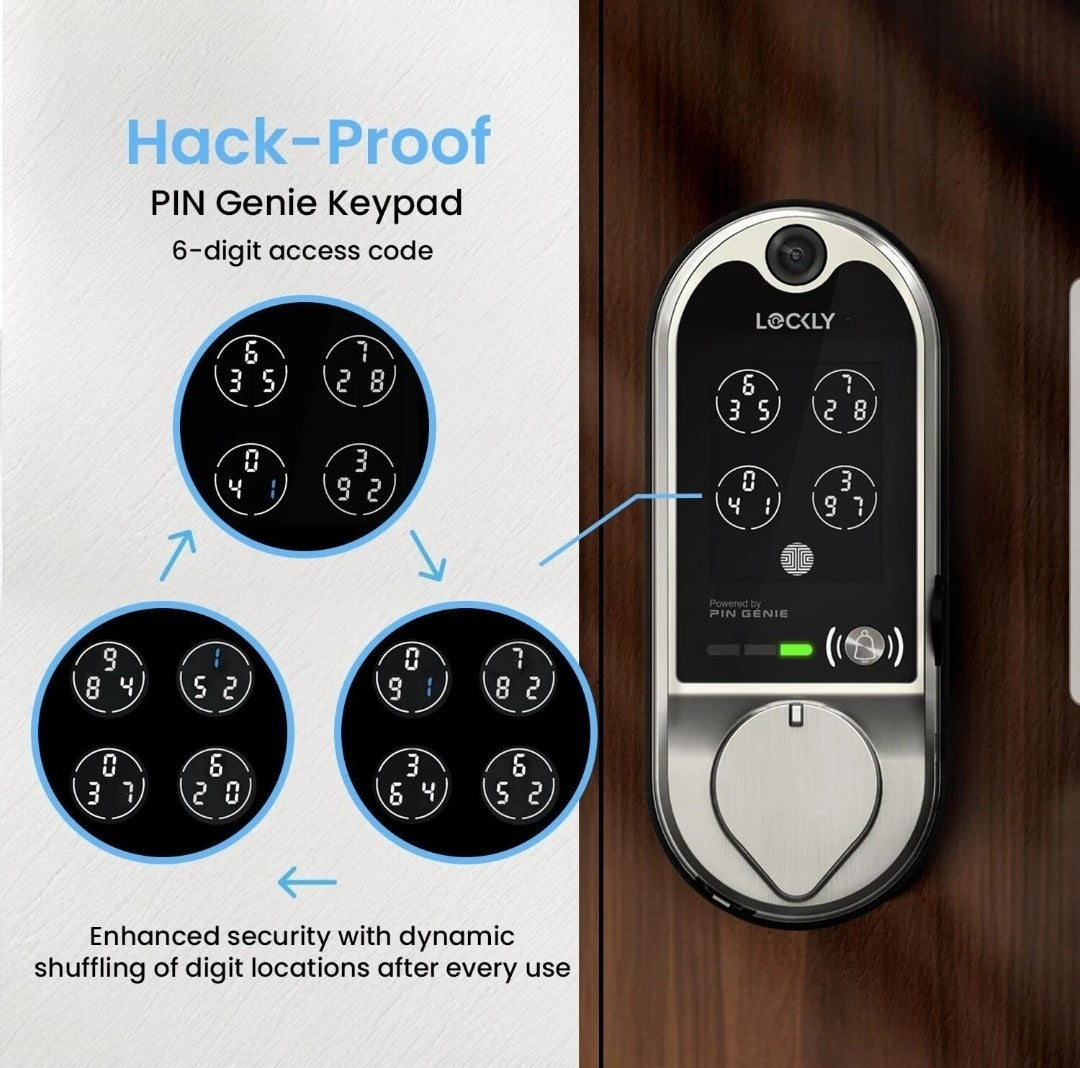 Locky Vision Deadbolt Lock Fingerprint App Video Doorbell Voice Access Code Key