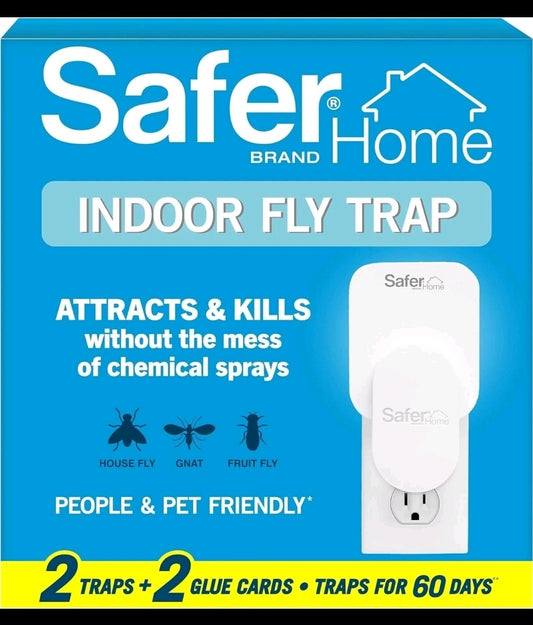 Safer Home SH502-2SR Indoor Plug-In Fly Trap for Flies, Fruit Flies, Moths Gnats
