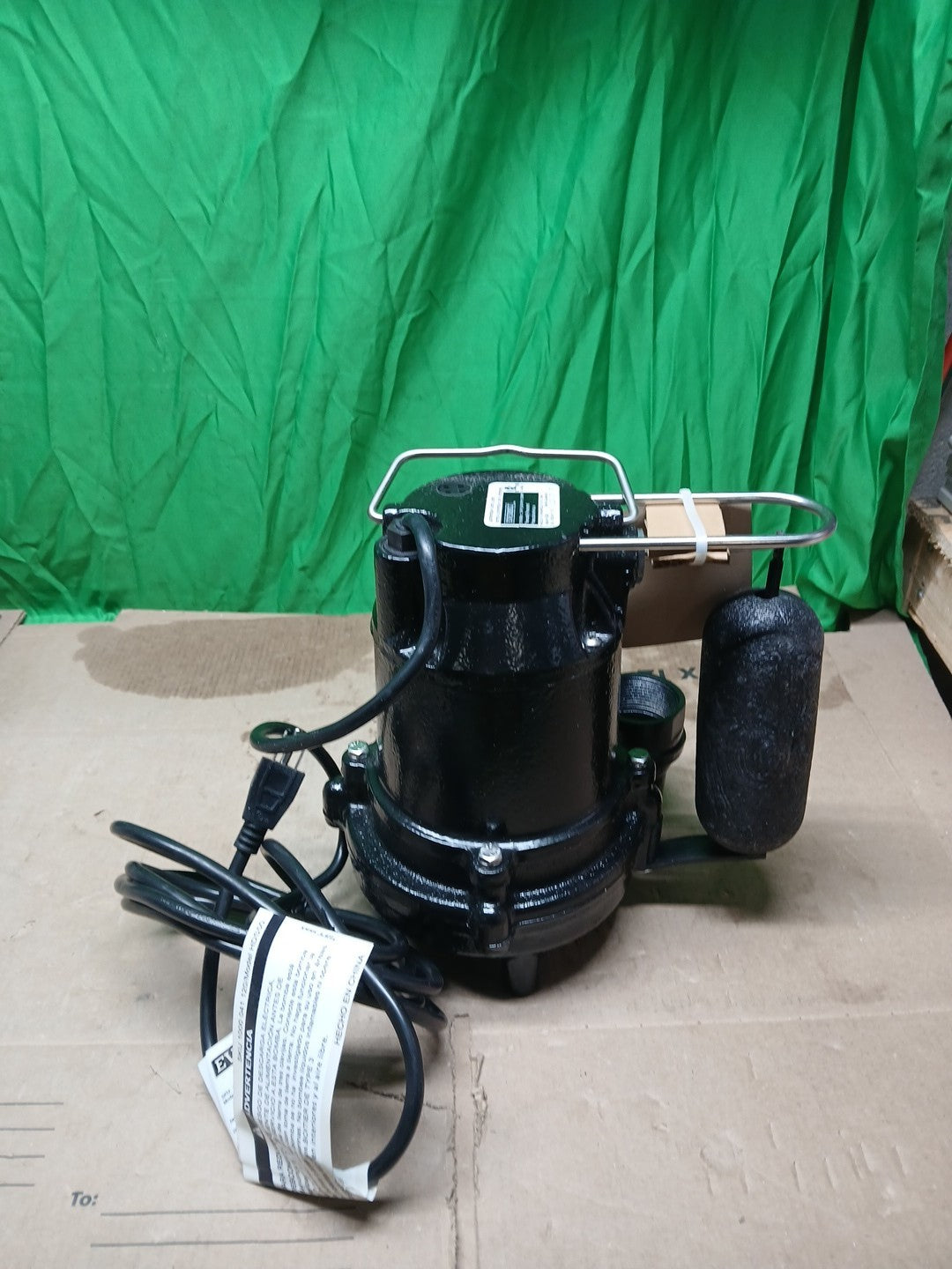 Everbilt 1/2 HP Cast Iron Sump Pump Model # HDS50 OPEN BOX.