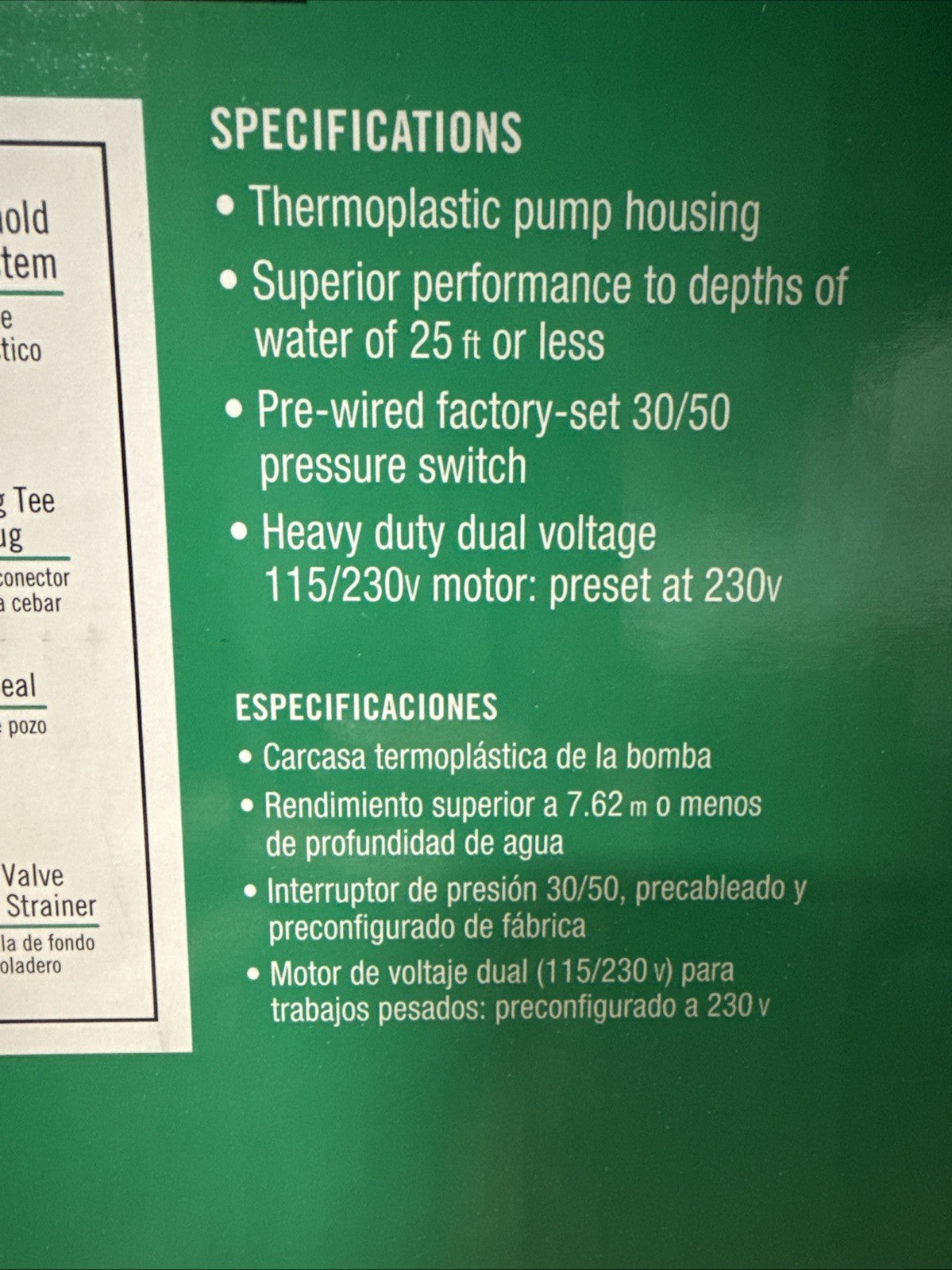 Everbilt Shallow Well Jet Pump Plastic 3/4HP HDSWJ7P NEW OPEN BOX.