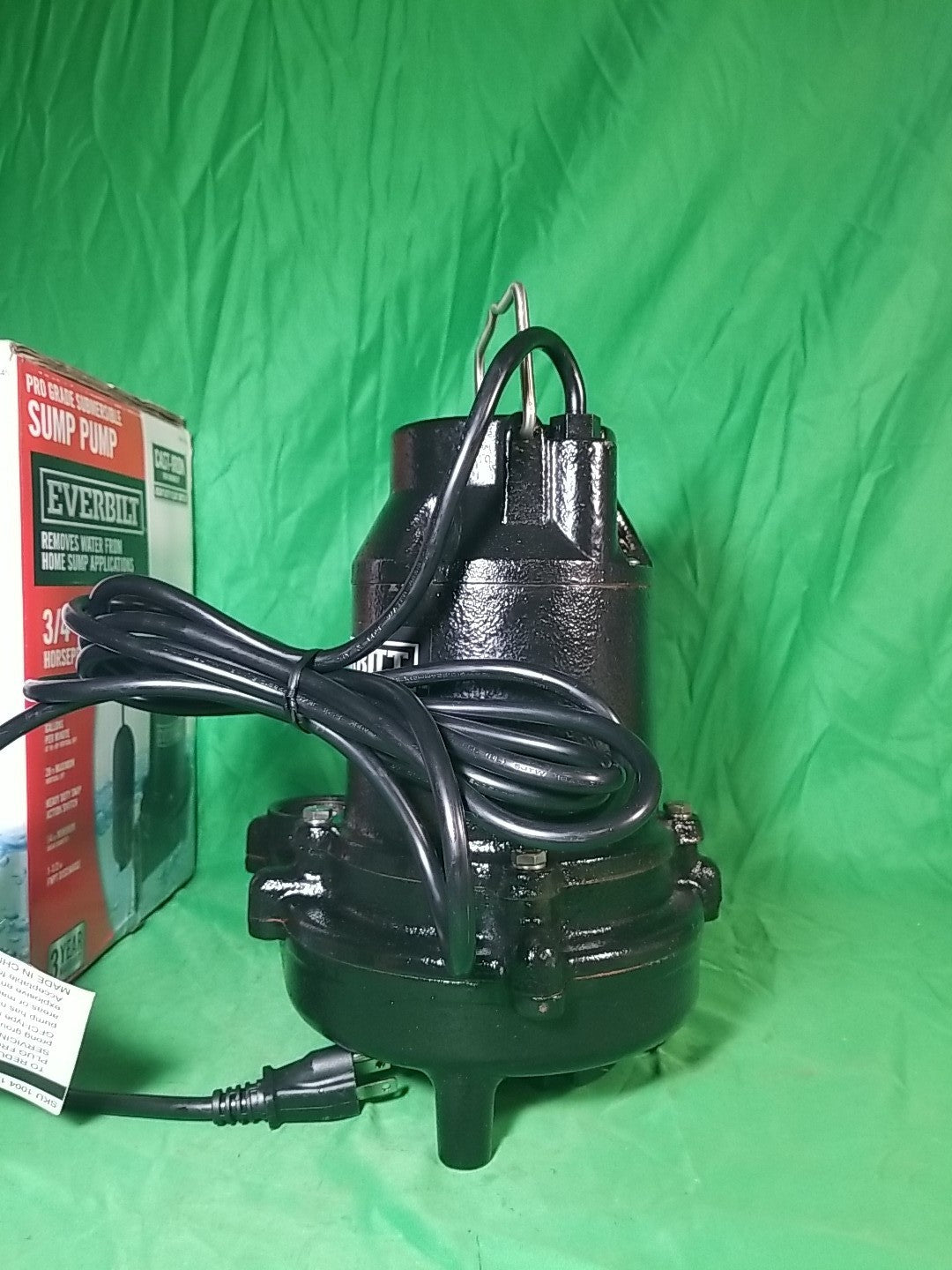 Everbilt 3/4HP Cast-Iron Pro-Grade Submersible Sump Pump 1004 120 345 HDS75