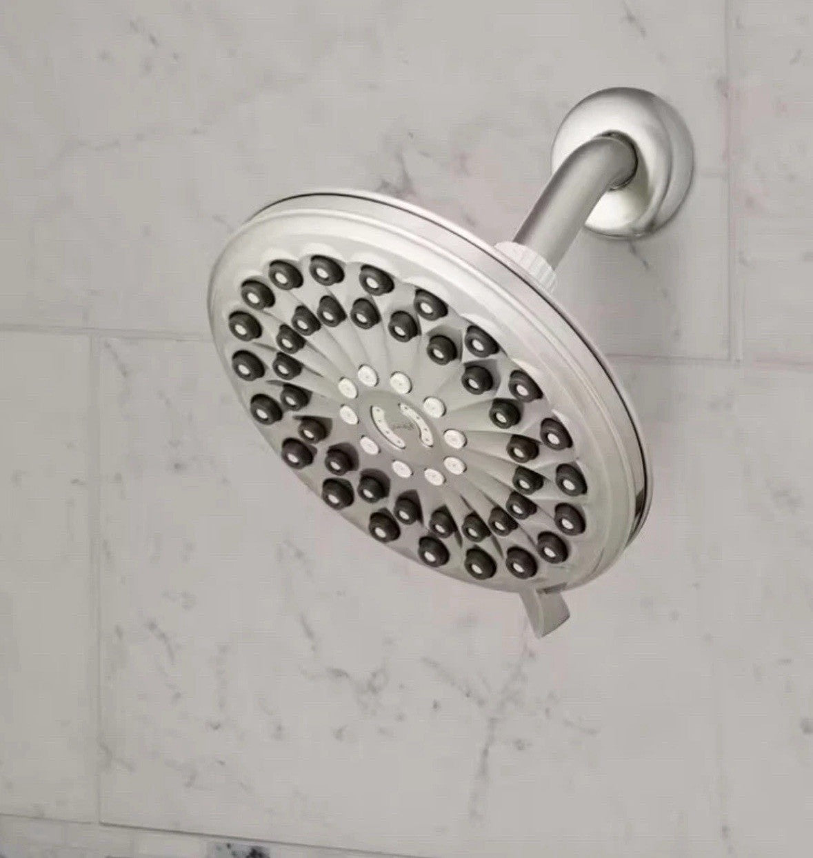 6-Spray Patterns 7 in Drencher Wall Mount Adjustable Shower Head Brushed Nickle