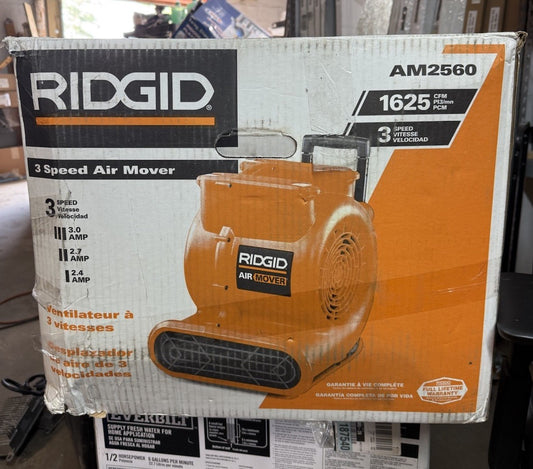 RIDGID 1625 CFM 3-Speed Portable Blower Fan Air Mover with Collapsible Handle