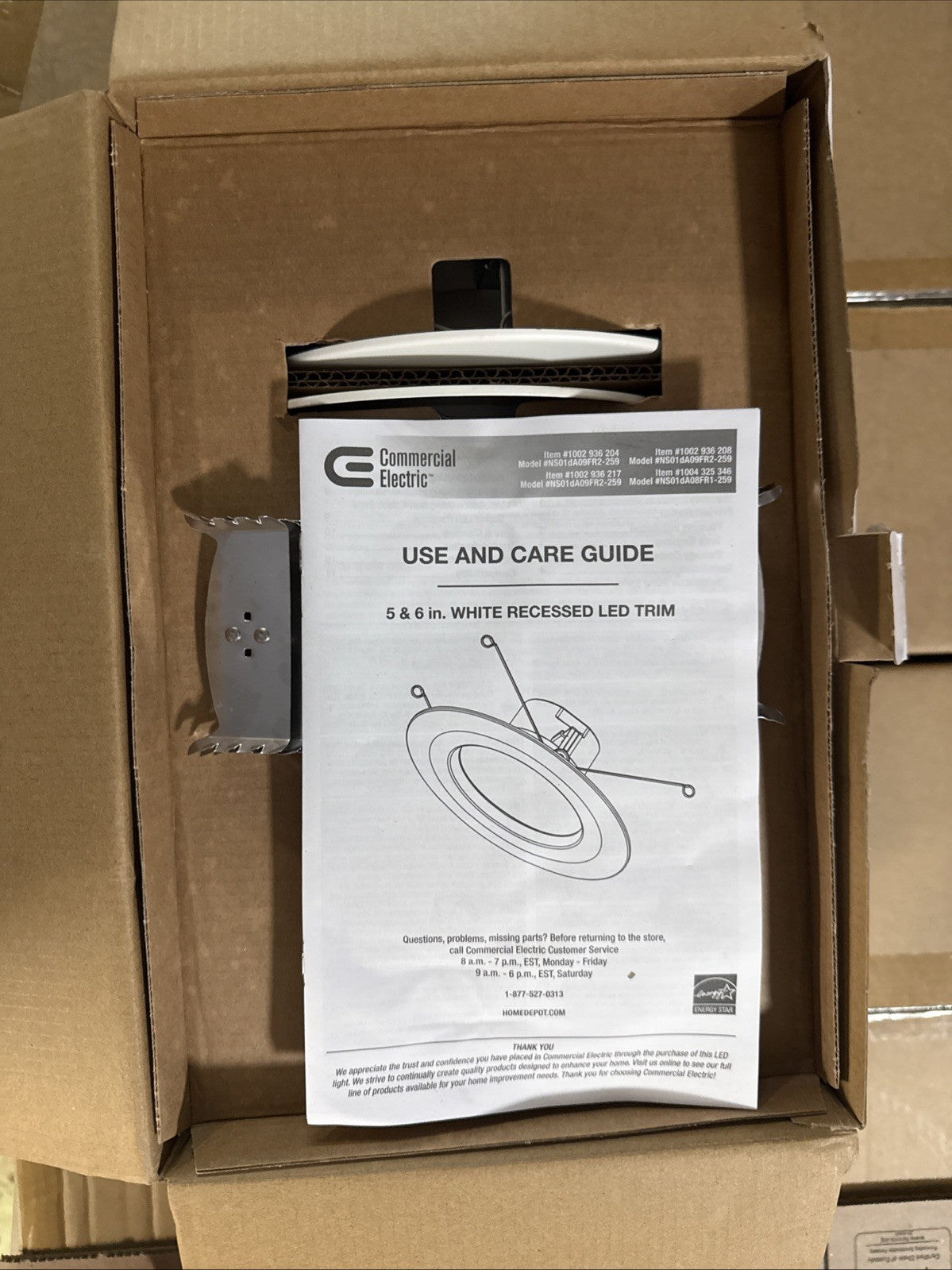 Commercial Electric 5/6" LED Recessed Retrofit Light Trim Selectable CCT 4-Pack