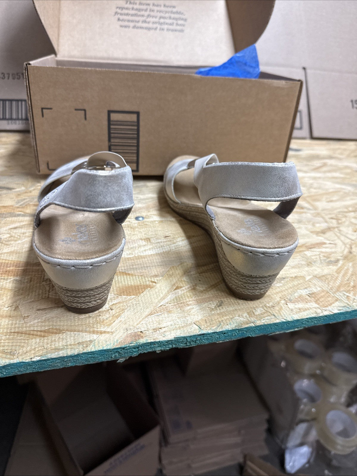 Women’s Reiker FANNI H6 Metallic gold-Size 41 /US 10 Wedge Shoes