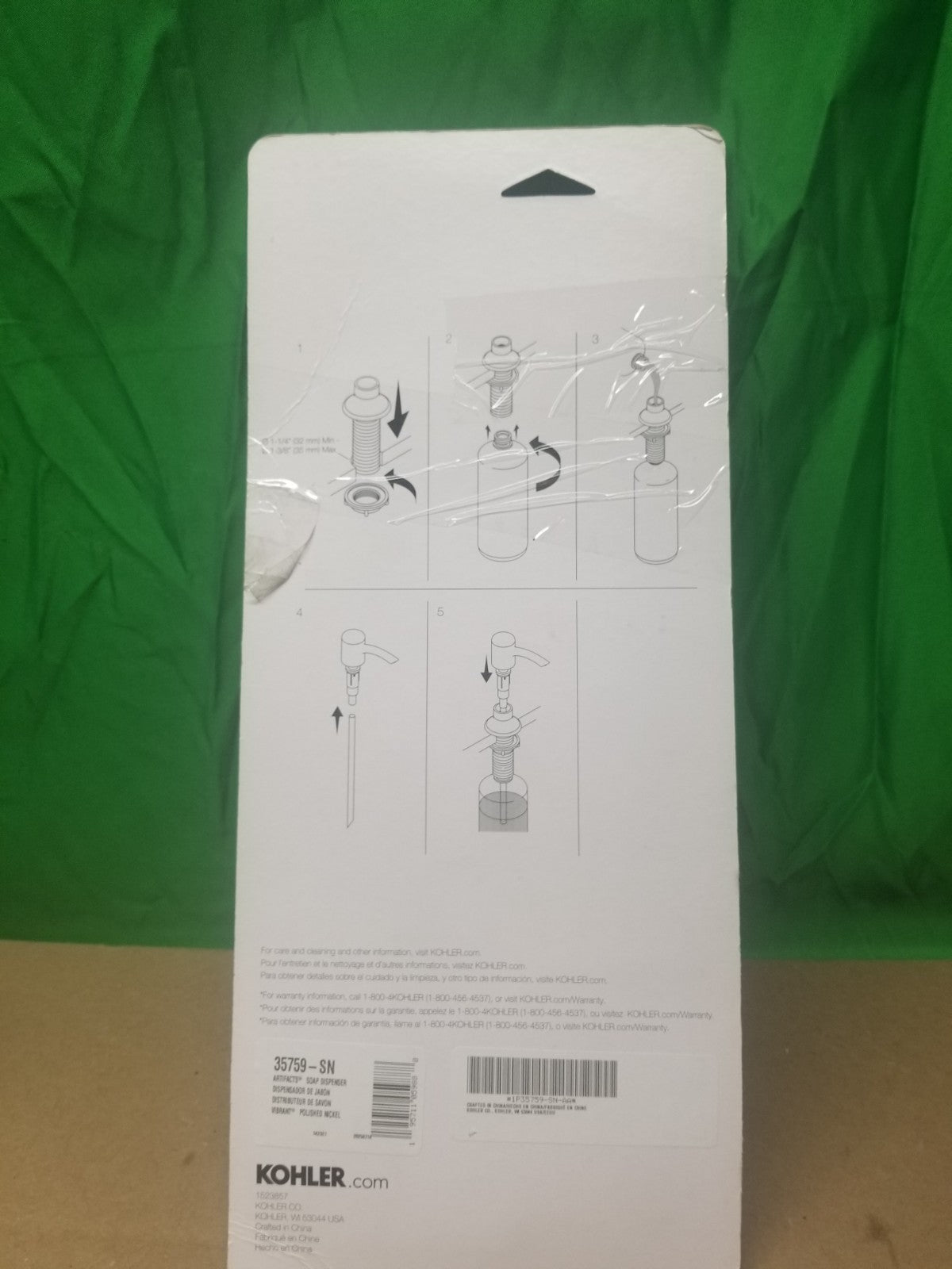 KOHLER Soap/Lotion Dispenser Polished Nickel 35759-SN New Open Box