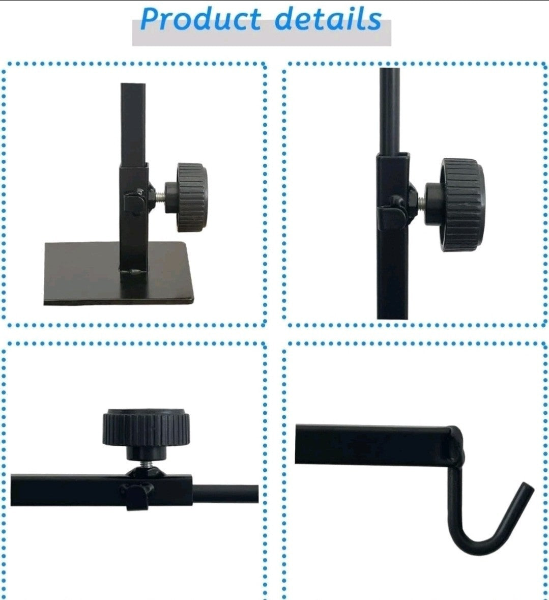 Reptile Lamp Stand, Adjustable Heat Lamp Bracket, Floor Metal Lamp Holder NIB