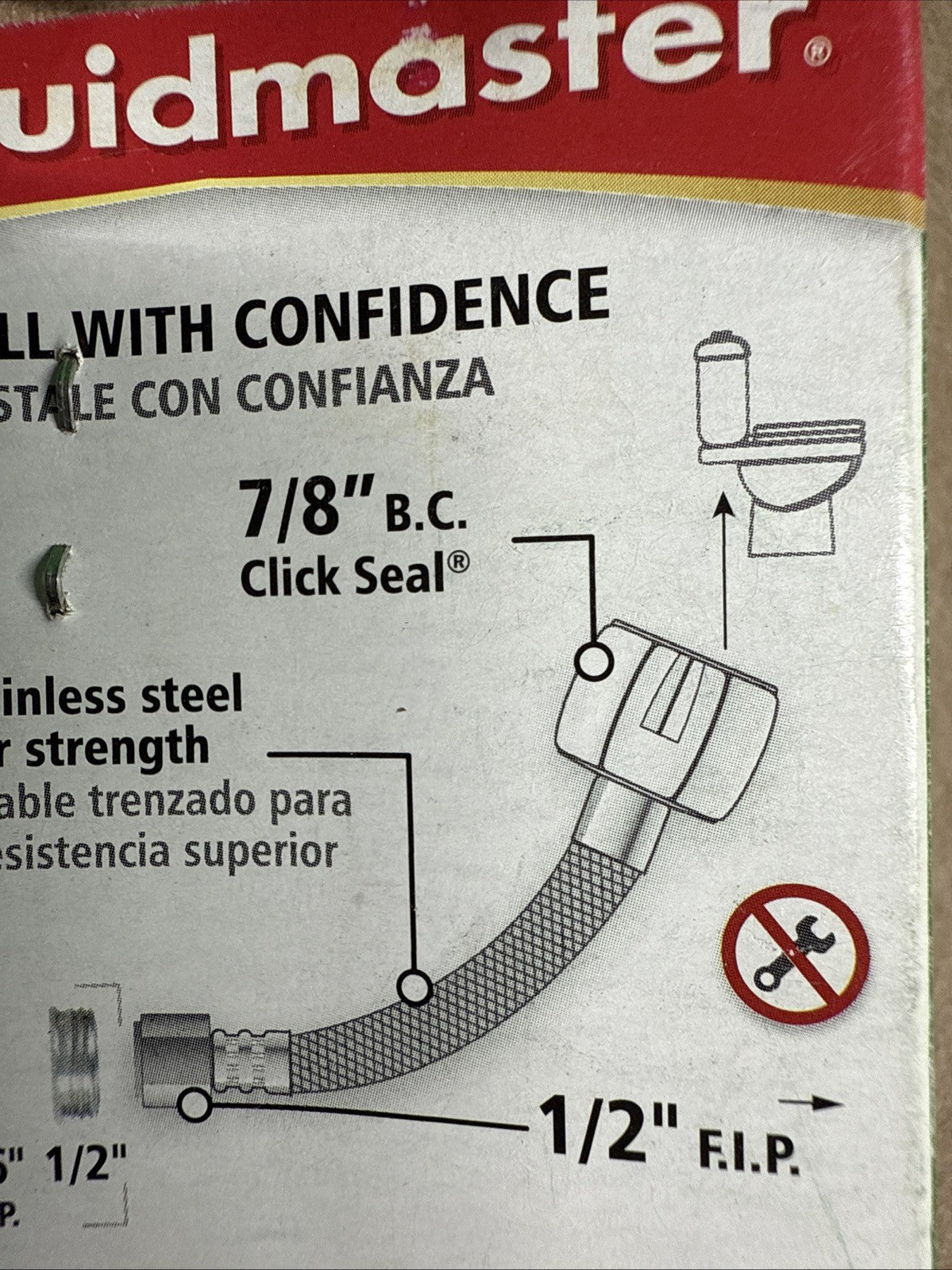 LOT OF 25 Fluidmaster Click Seal Universal Toilet Connector 12” 4T12UCS