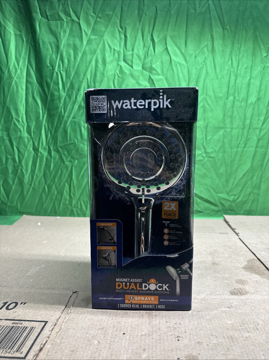 Waterpik 8-Spray Wall Mount Magnet Multi Height Handheld Shower Head 1.8 GPM