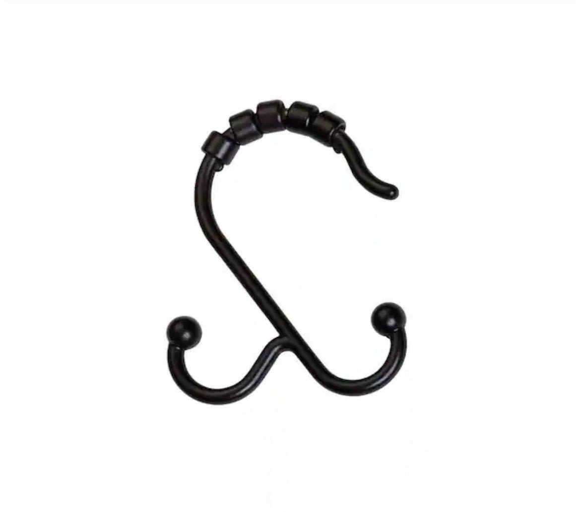 NeverRust Aluminum Double Roller Shower Hooks in Bronze (72 PACK)