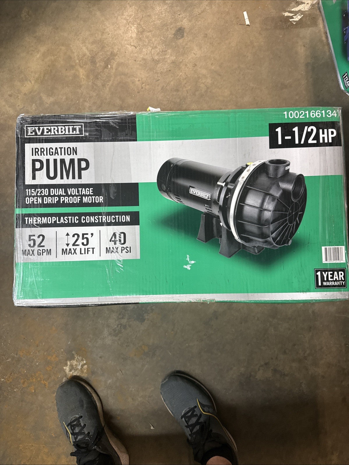 Everbilt Lawn Irrigation Pump Plastic 1-1/2HP HDLS15P NEW