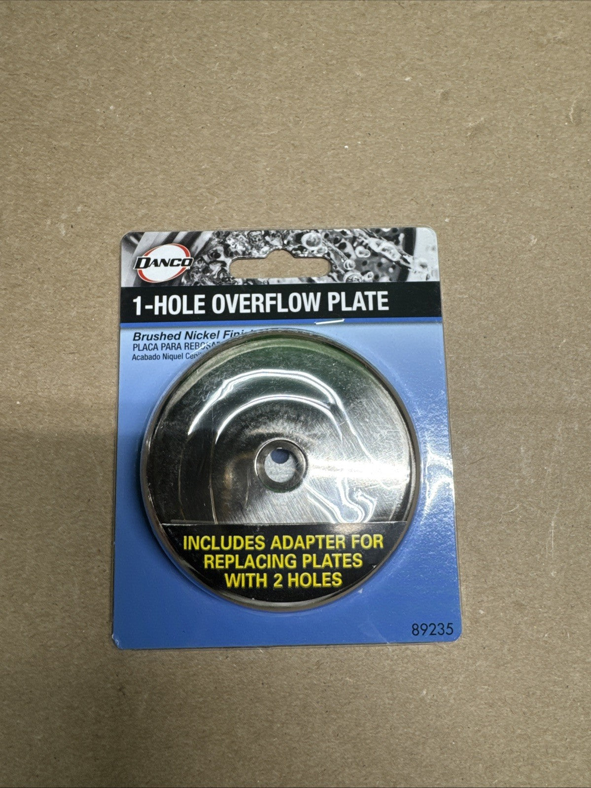 LOT OF 3 DANCO 89235 SINGLE HOLE BATHTUB DRAIN OVERFLOW PLATE IN BRUSHED NICKEL