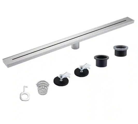 RAINLEX36 in. Stainless Steel Linear Shower Drain with Square Pattern Drain...